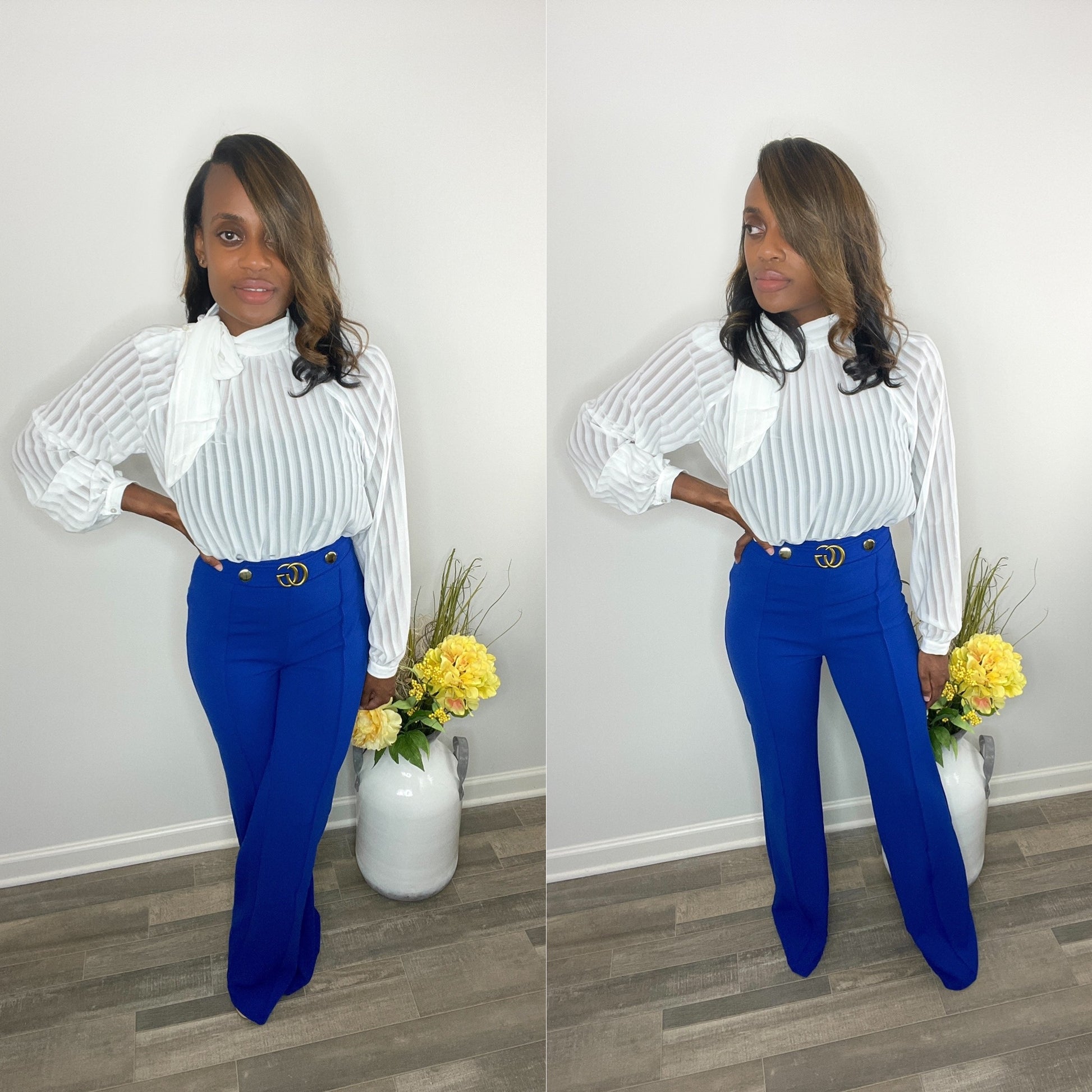 Majestic Buckle Detailed High Waist Fashion Work Pants – Forever Galore